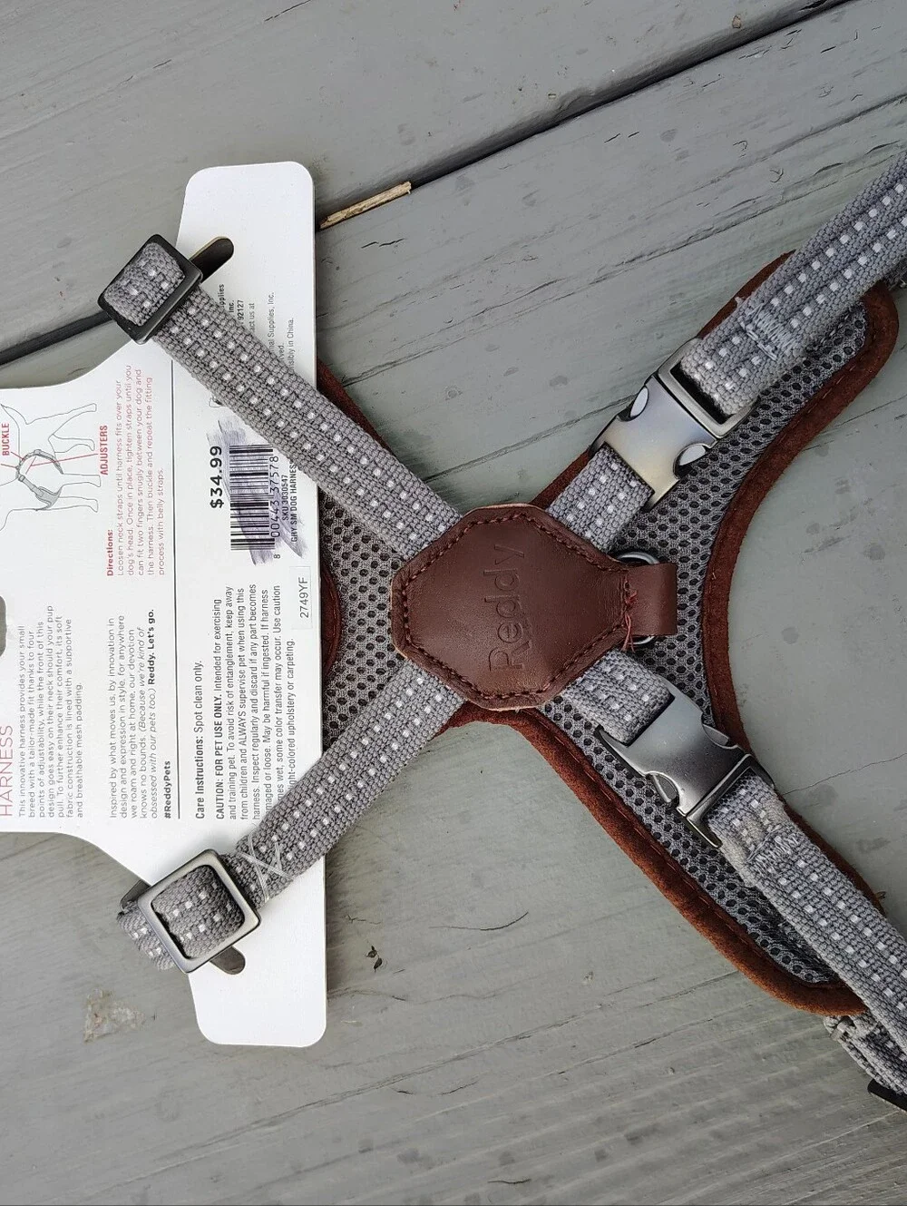 Freddy Gray and Brown Reflective Dog Harness